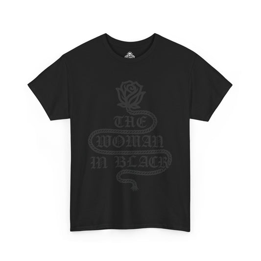 The Woman In Black (Heavy Cotton T-Shirt) - Lasso Rose